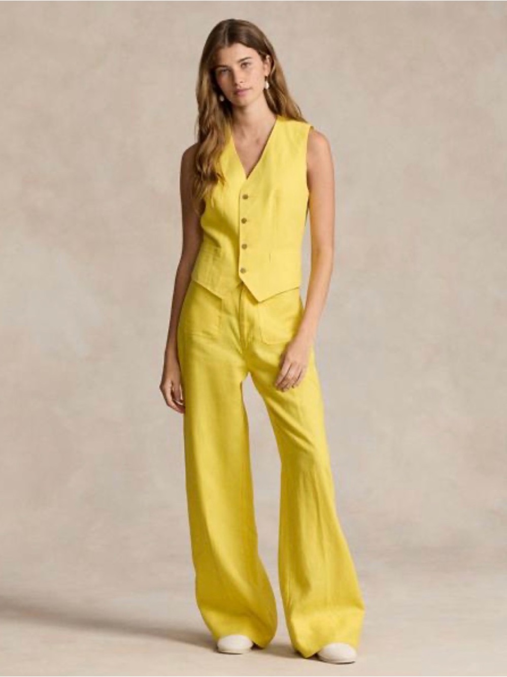 Ralph Lauren Yellow Linen Vest - size 4